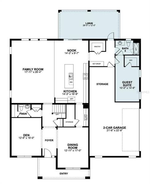 2D floor plan layout of this home in Hawk's Overlook, Oviedo, FL (Image 6). 2D floor plan layout of this home in Hawk's Overlook, Oviedo, FL (Image 6).