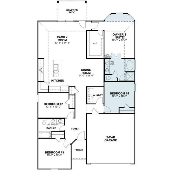 2D floor plan layout of this home in Lone Star Landing, Montgomery, TX (Image 4).