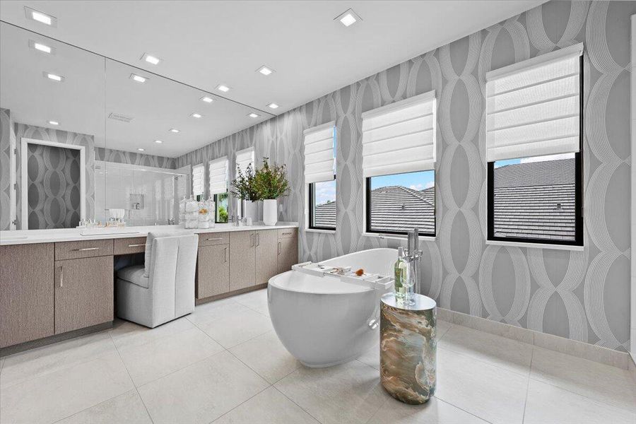 Furnished interior view inside a new home in Apex at Avenir, Palm Beach Gardens (Image 39).