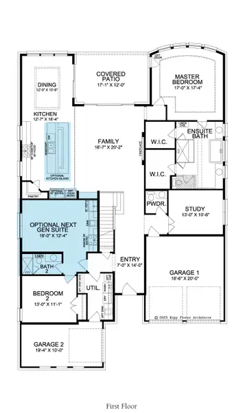 2D floor plan layout for the Hampton by Landon Homes in Fields - Brookside North, Frisco, TX (Image 7). 2D floor plan layout for the Hampton by Landon Homes in Fields - Brookside North, Frisco, TX (Image 7).