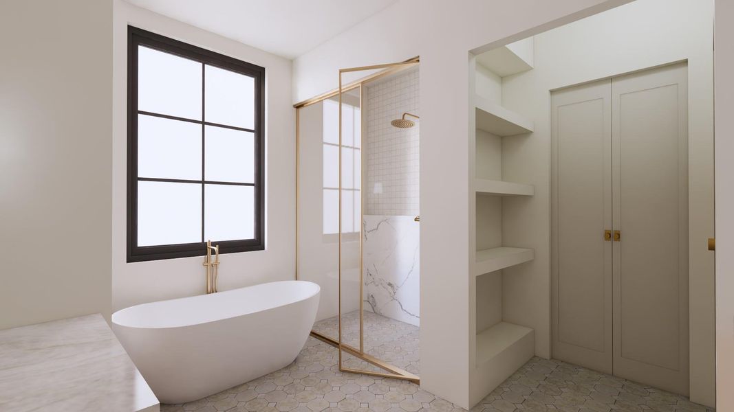 Primary bath rendering Primary bath rendering