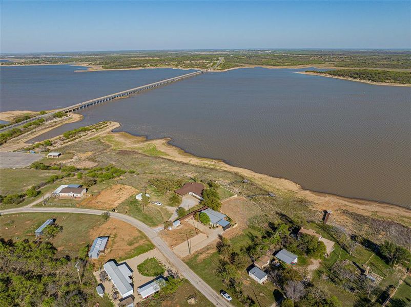 Aerial view of a large body of water Aerial view of a large body of water