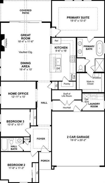 2D floor plan layout of this home in Creekshaw, Royse City, TX (Image 2). 2D floor plan layout of this home in Creekshaw, Royse City, TX (Image 2).