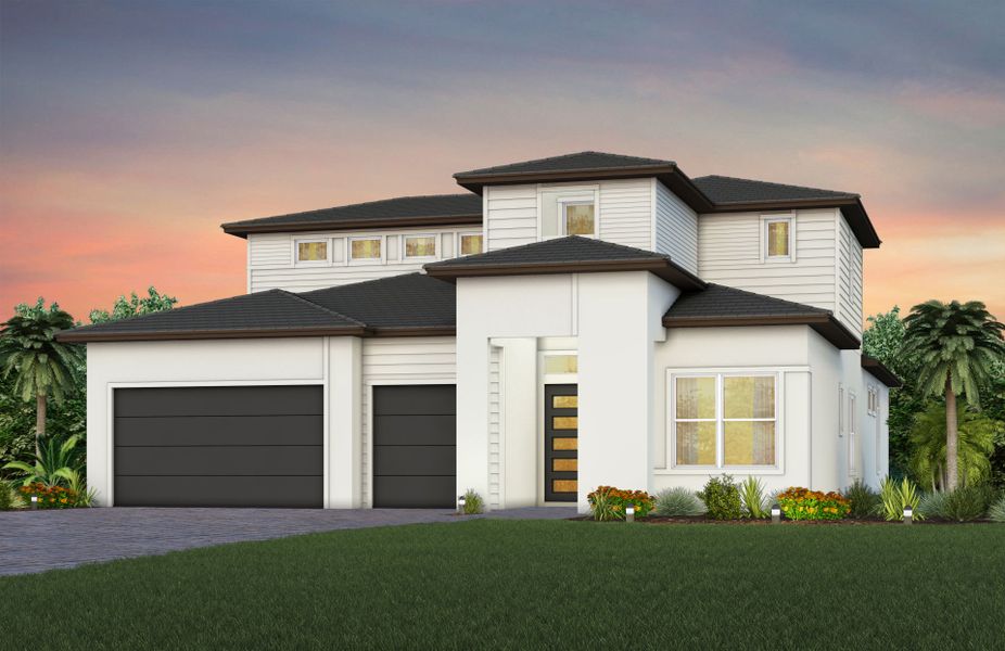 Representative exterior photo of a completed home built from the Layton Grand by Del Webb in Del Webb Explore North River Ranch, Parrish, FL (Image 3).