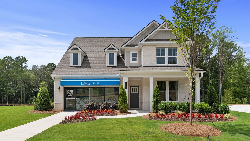 Representative exterior photo of a completed home built from the Wynwood by DRB Homes in Hamilton Lakes, Loganville, GA (Image 25).