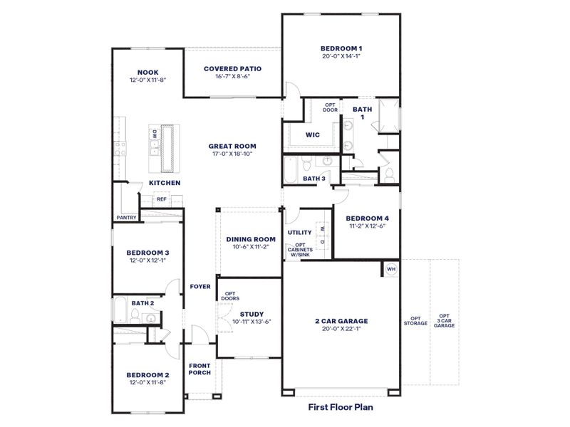 2D floor plan layout of this home in Zanjero Pass, Waddell, AZ (Image 4).