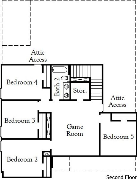 2D floor plan layout for the Howard - Single Family Homes by Dream Finders Homes in Briarwood, Elgin, TX (Image 6).