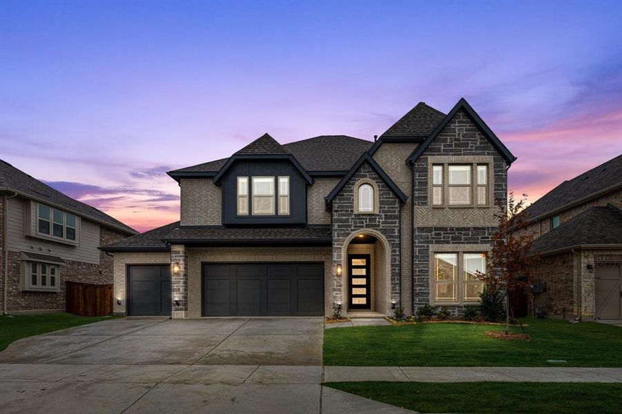 Front exterior of a new home in Villages of Hurricane Creek, Anna, TX, highlighting curb appeal (Image 2).