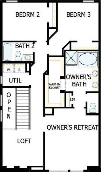 2D floor plan layout of this home in Easton Park - Nelson Village - Jewel Series, Austin, TX (Image 3).