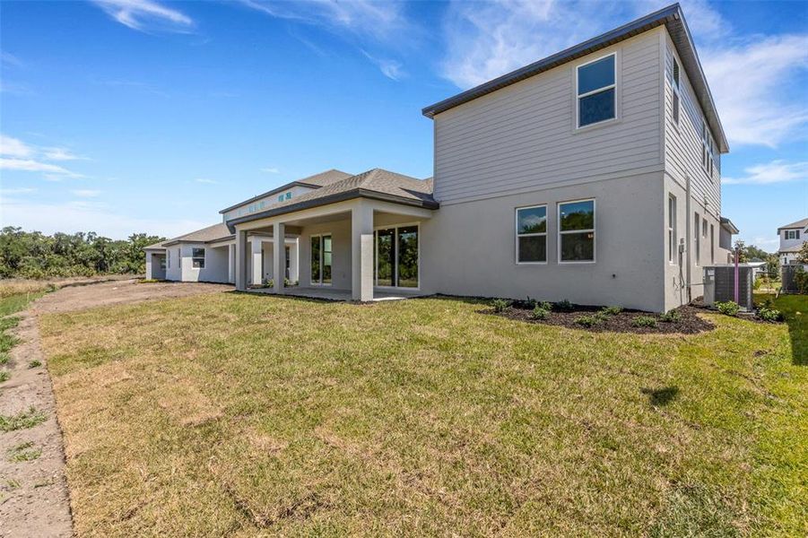 Exterior details and patio area of a home in Creeks Edge at Twin Rivers, Parrish (Image 25).