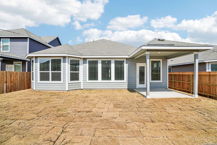 Exterior details and patio area of a home in Estancia Ranch - Classic Series, San Antonio (Image 4).