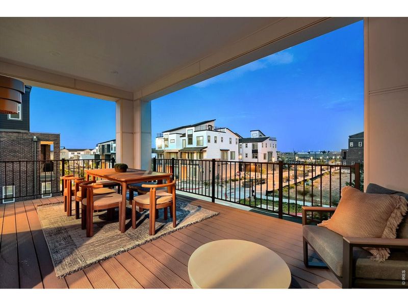 Exterior details and patio area of a home in Baseline, Broomfield (Image 22).