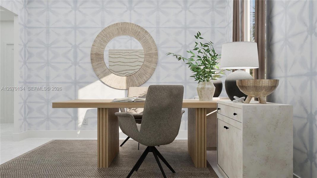 This space is perfect for a home office and much more.