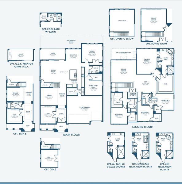 2D floor plan layout for the Granada II by Homes by WestBay in Barrington Preserve, Brandon, FL (Image 5). 2D floor plan layout for the Granada II by Homes by WestBay in Barrington Preserve, Brandon, FL (Image 5).