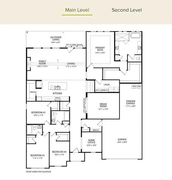2D floor plan layout of this home in Fulshear Lakes, Fulshear, TX (Image 5).