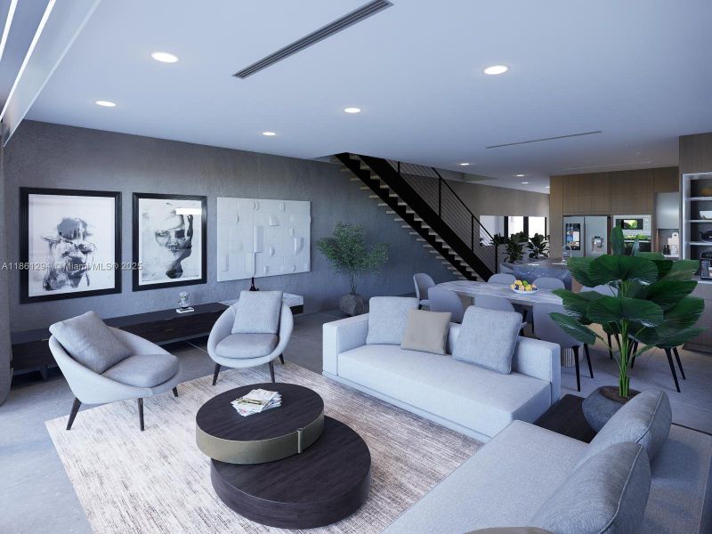 Furnished interior view inside a new home in , Miami (Image 7).