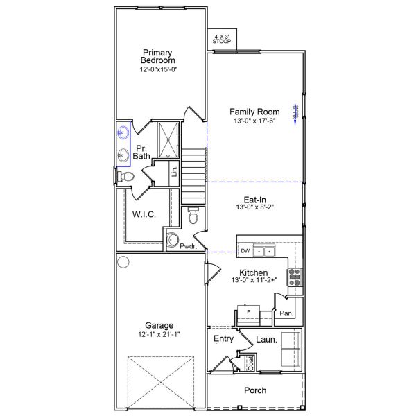 2D floor plan layout of this home in Pinecrest, West Columbia, SC (Image 2).