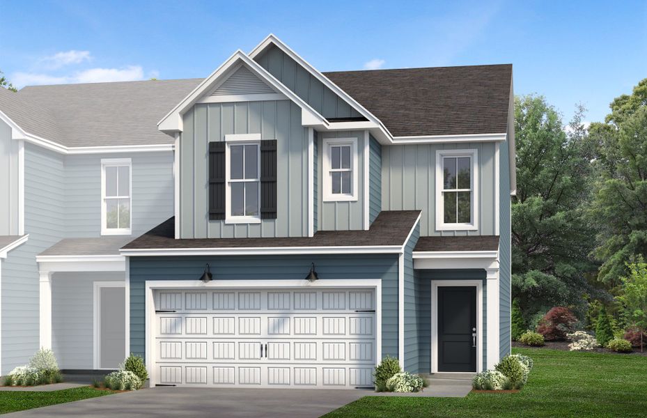 Representative exterior photo of a completed home built from the Hayden by Pulte Homes in Broadmoor, Wake Forest, NC (Image 1). Representative exterior photo of a completed home built from the Hayden by Pulte Homes in Broadmoor, Wake Forest, NC (Image 1).