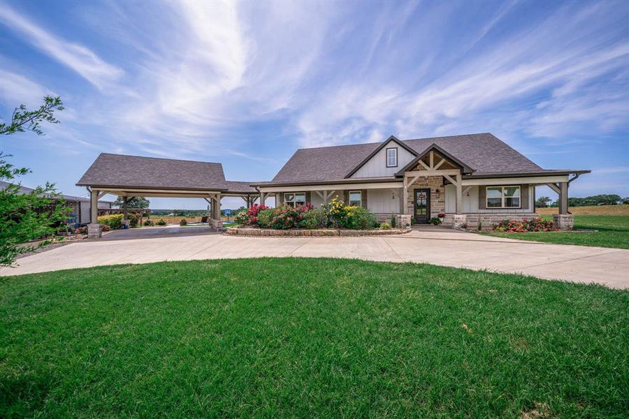 Front exterior of a new home in , Troup, TX, highlighting curb appeal (Image 21). Front exterior of a new home in , Troup, TX, highlighting curb appeal (Image 21).