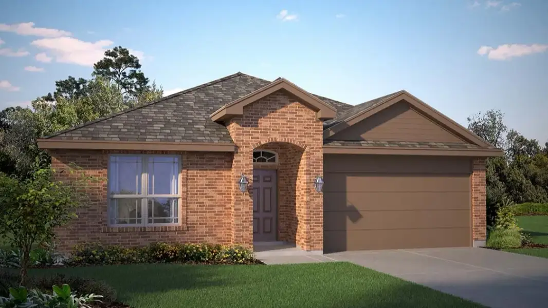 Front exterior of a new home in Yukon Ridge, Odessa, TX, highlighting curb appeal (Image 16). Front exterior of a new home in Yukon Ridge, Odessa, TX, highlighting curb appeal (Image 16).