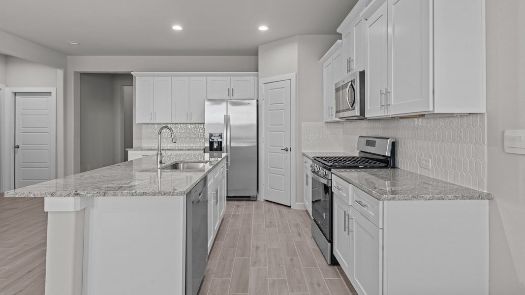 Representative furnished interior of a home built from the REDROCK by D.R. Horton in Northwest Passage, Midland (Image 5). Representative furnished interior of a home built from the REDROCK by D.R. Horton in Northwest Passage, Midland (Image 5).