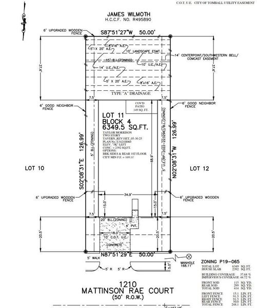1210 Mattinson Rae Court Preliminary Plot Plan