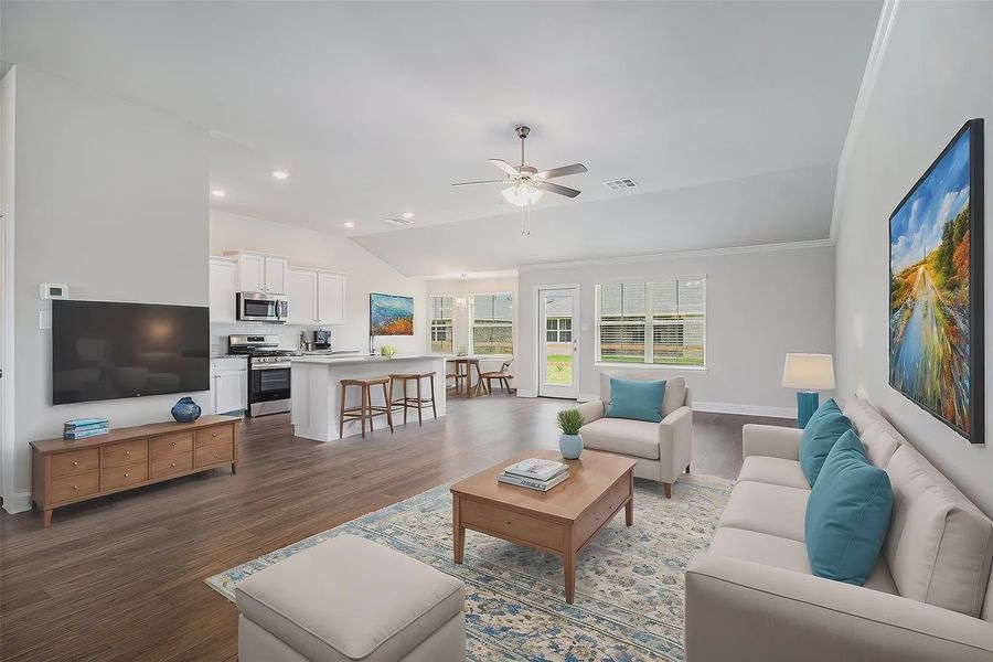Furnished interior view inside a new home in Bayou Bend Estates, Dickinson (Image 3).