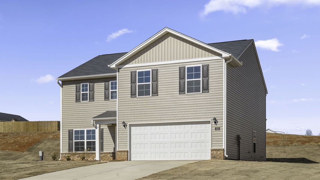 Front exterior of a new home in Country Creek, Lexington, NC, highlighting curb appeal (Image 17).