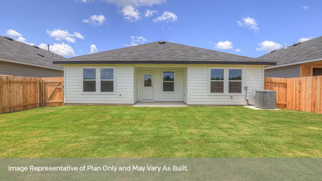 Representative exterior photo of a completed home built from the The Denton by D.R. Horton in Bollinger, Maxwell, TX (Image 18).