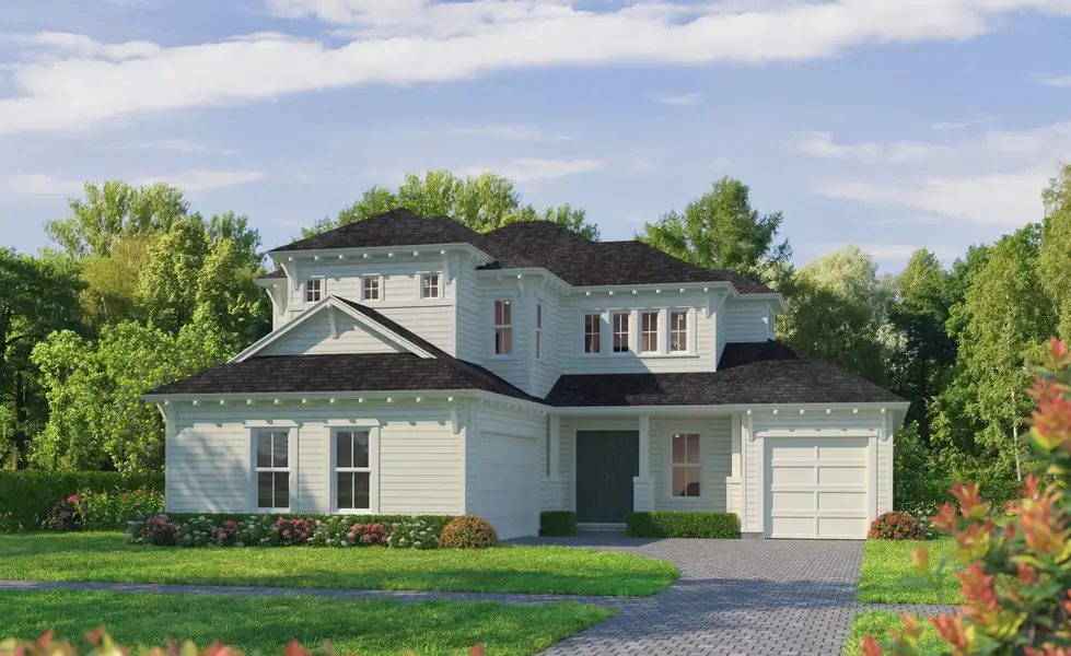 Representative exterior photo of a completed home built from the Pablo by ICI Homes in Weslyn Park at Sunbridge, St. Cloud, FL (Image 3).