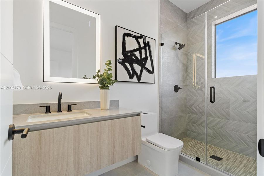 Furnished interior view inside a new home in , Miami (Image 25).