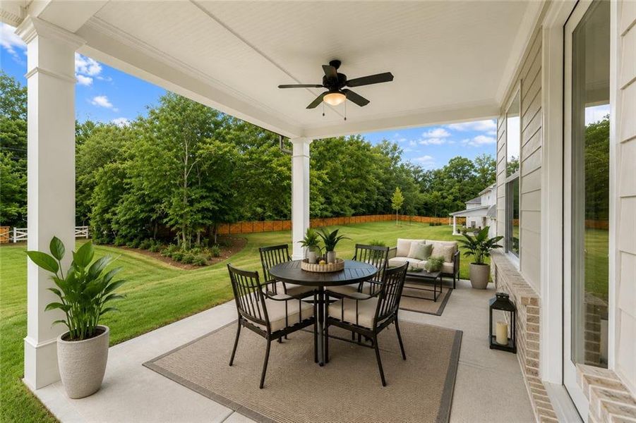 Exterior details and patio area of a home in Bellhaven, Smyrna (Image 2). Exterior details and patio area of a home in Bellhaven, Smyrna (Image 2).