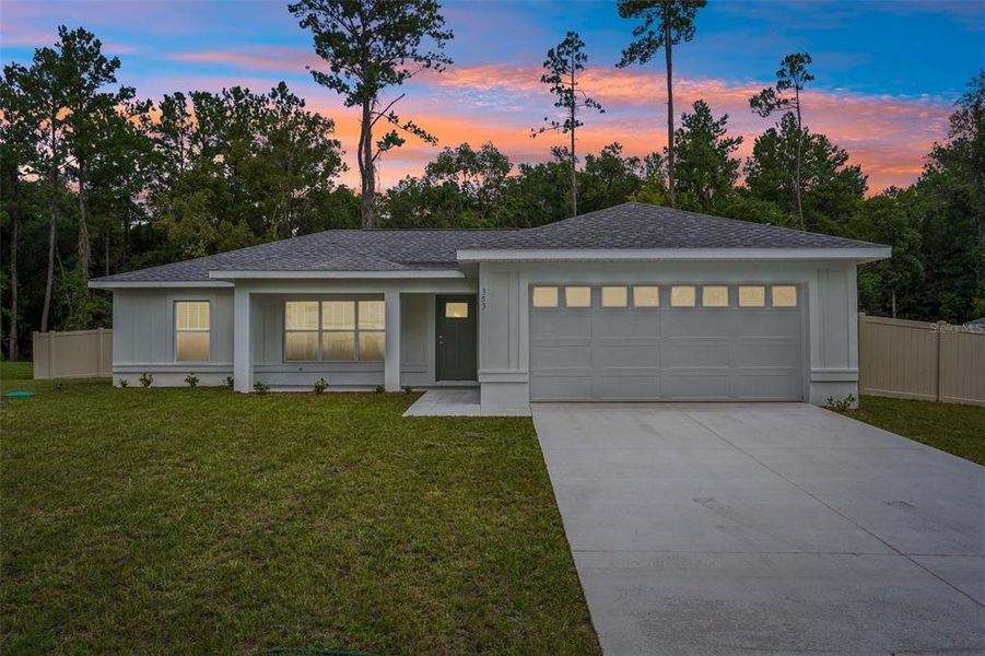 Front exterior of a new home in , Citrus Springs, FL, highlighting curb appeal (Image 27). Front exterior of a new home in , Citrus Springs, FL, highlighting curb appeal (Image 27).