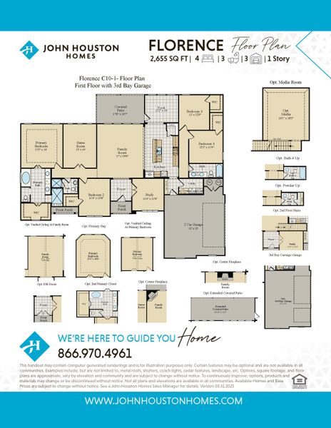 2D floor plan layout for the Florence by John Houston Homes in Levante - 1 Acre Lots, Waxahachie, TX (Image 3). 2D floor plan layout for the Florence by John Houston Homes in Levante - 1 Acre Lots, Waxahachie, TX (Image 3).