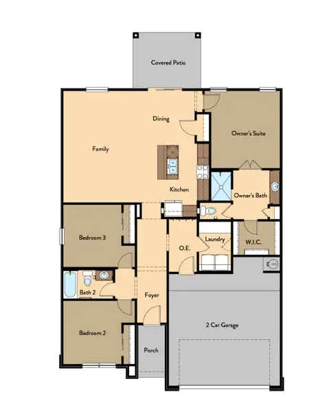 2D floor plan layout of this home in Verdancia, Horizon City, TX (Image 3).