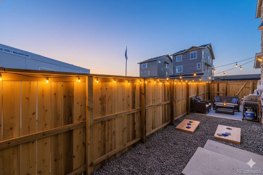 Virtually staged home - outdoor patio area