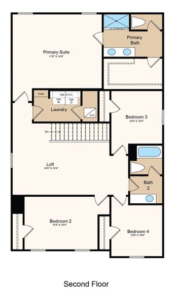 2D floor plan layout of this home in Solena, North Fort Myers, FL (Image 3). 2D floor plan layout of this home in Solena, North Fort Myers, FL (Image 3).
