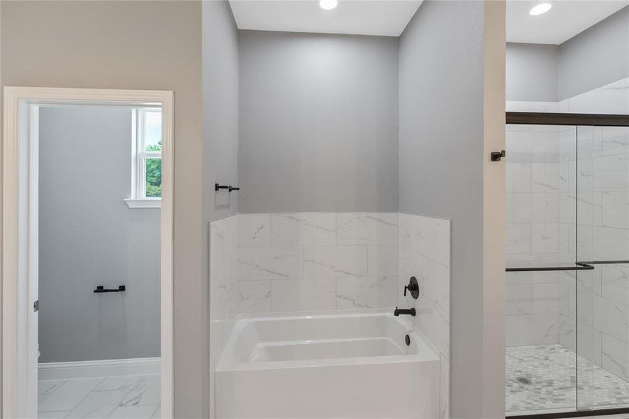 Bathroom with separate shower and tub