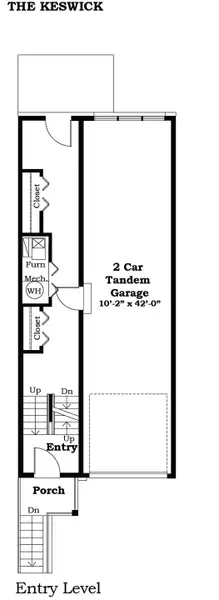 2D floor plan layout for the The Highbridge by Norfolk Homes in Bristol Ridge Townhomes, Ann Arbor, MI (Image 3).
