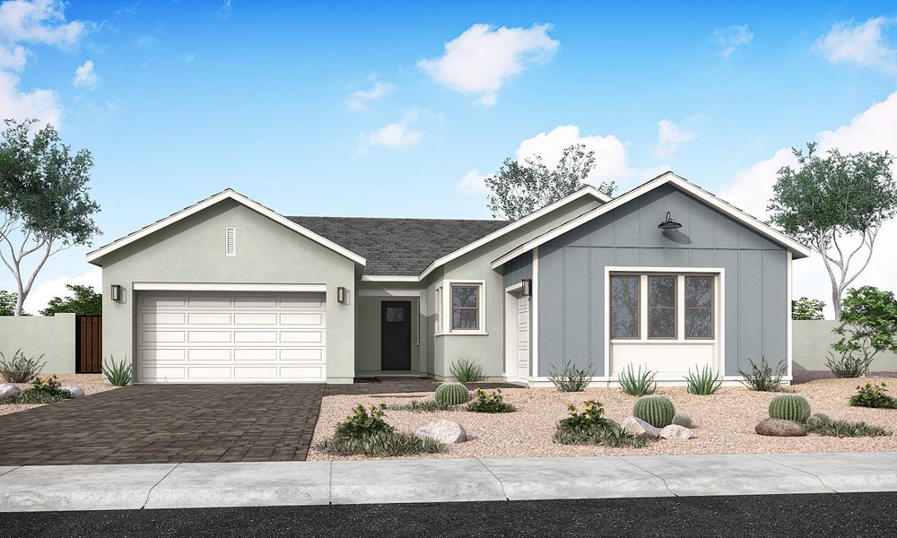 Representative exterior photo of a completed home built from the Verde Plan 5510 by Tri Pointe Homes in Blossom Rock, Apache Junction, AZ (Image 19).