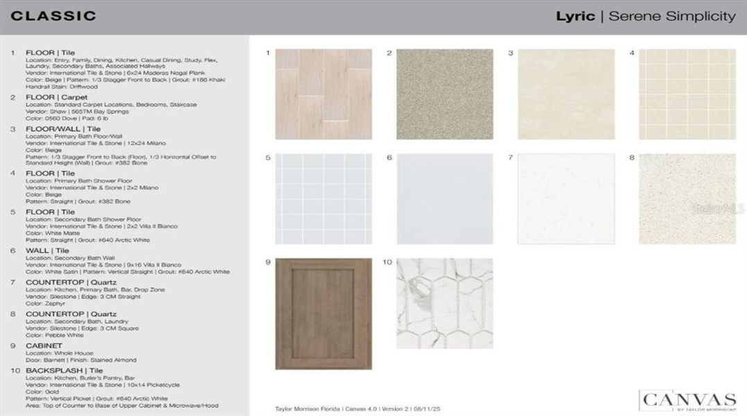 Sample of building materials used in homes in Esplanade at Coasterra, Palmetto (Image 10). Sample of building materials used in homes in Esplanade at Coasterra, Palmetto (Image 10).