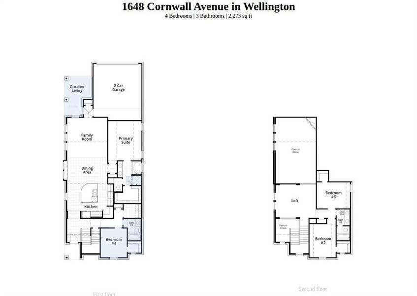 2D floor plan layout of this home in Wellington, Haslet, TX (Image 3).