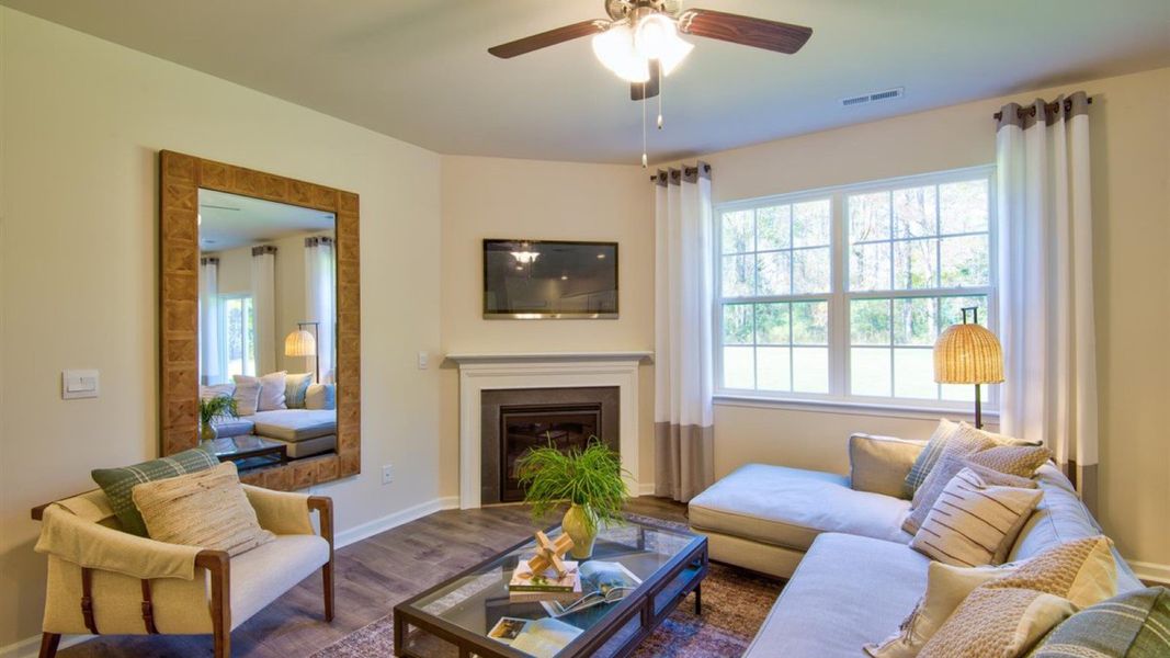 Furnished interior view inside a new home in Beaver Dam Crossing, Bailey (Image 13). Furnished interior view inside a new home in Beaver Dam Crossing, Bailey (Image 13).