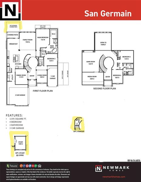 2D floor plan layout of this home in Katy Court 60', Katy, TX (Image 3). 2D floor plan layout of this home in Katy Court 60', Katy, TX (Image 3).