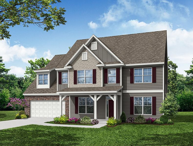 Representative exterior photo of a completed home built from the Roanoke by Eastwood Homes in Arbordale Reserve, Blythewood, SC (Image 5).