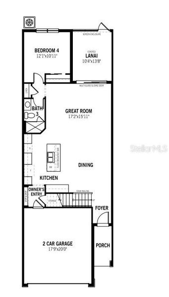 2D floor plan layout of this home in Bloomingdale Townes, Brandon, FL (Image 3).
