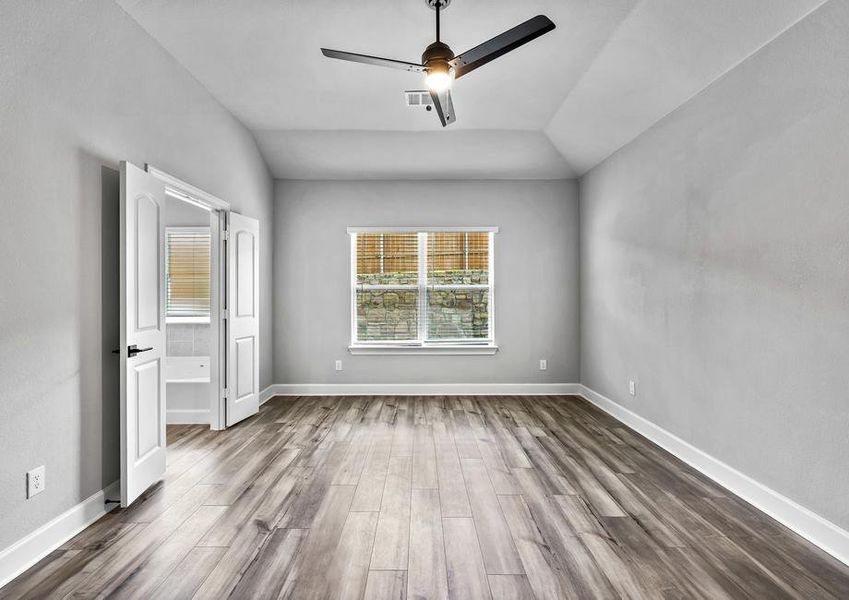 The master bedroom is large enough for all your king-sized furniture.