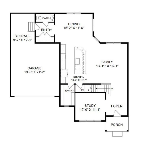 2D floor plan layout for the Sebastian by Keystone Custom Homes in Windermere Farms, Waxhaw, NC (Image 5).