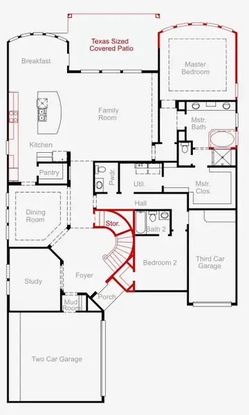 2D floor plan layout of this home in Valencia 60', Manvel, TX (Image 4). 2D floor plan layout of this home in Valencia 60', Manvel, TX (Image 4).