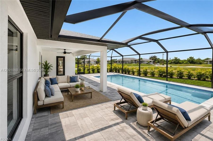 Exterior details and patio area of a home in , Cape Coral (Image 29). Exterior details and patio area of a home in , Cape Coral (Image 29).